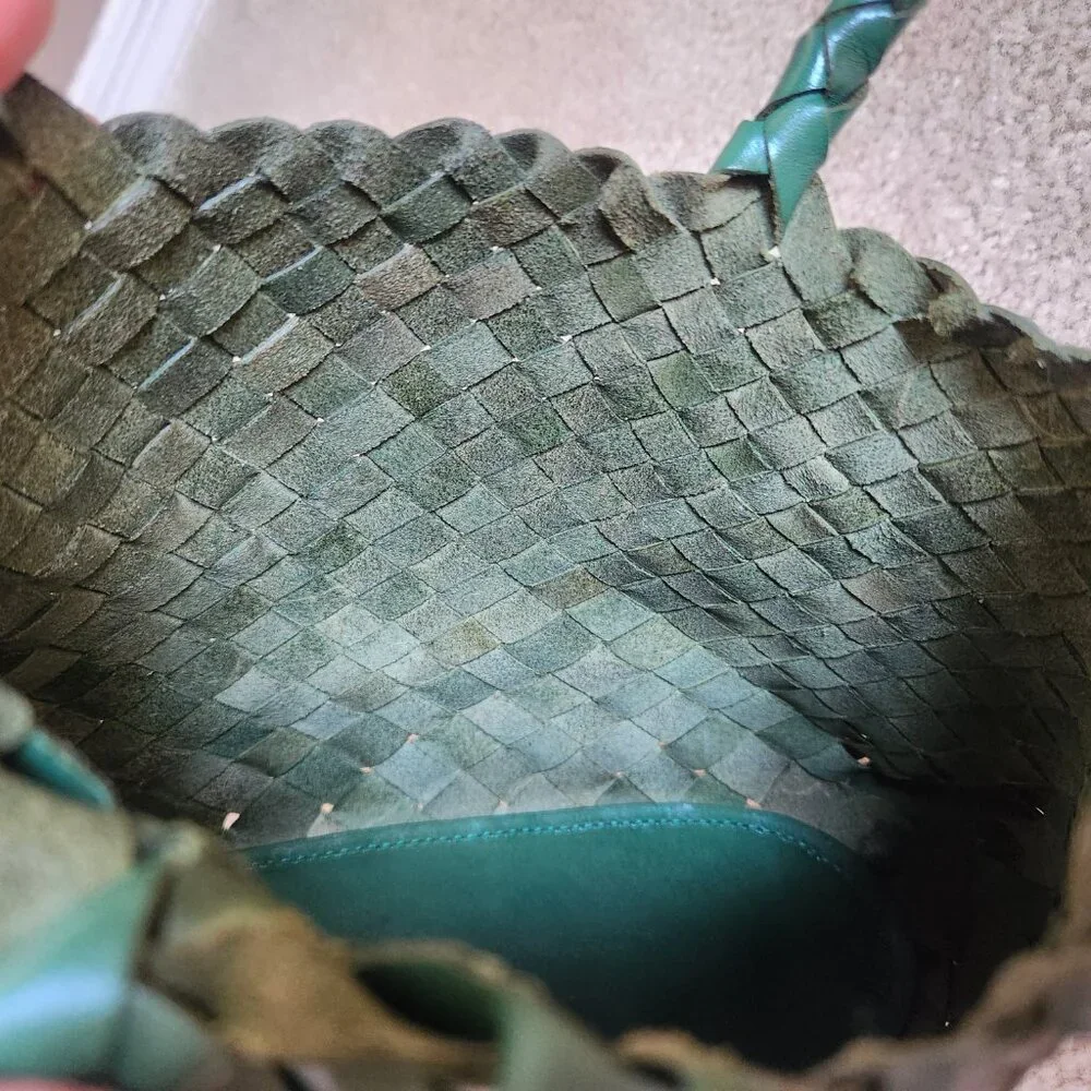 NWOT Woven Leather Bag Like Santa Croce - Picture 2 of 11